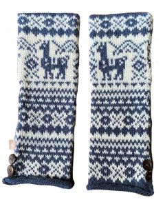 Alpaca Fair Isle Fingerless Gloves