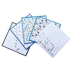 Set of 5 Cards - Blue