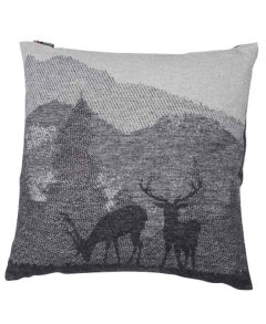 Charcoal Landscape Stags Cushion 50x50cm