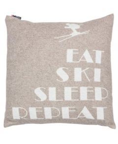 Eat, Ski, Sleep, Repeat Smoke Cushion