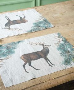 Linen Placemat - Wild Deer (2 Pack)