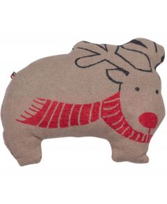 Rudolf with Scarf Filled Cushion