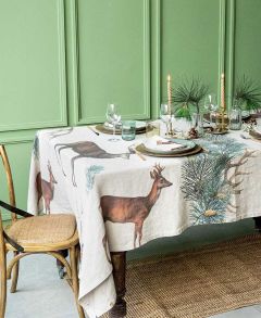 Linen Tablecloth - Wild Animals