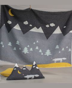 Wolf Embroidered Lili Cot Blanket